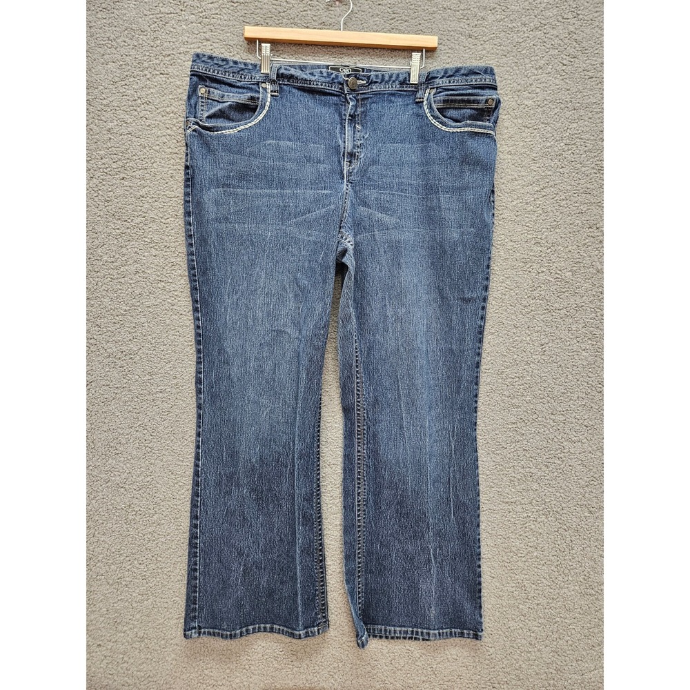 Cato Jeans 26W Blue Bootcut Embroidered Flap Pocket Y2K Western Stretch Denim